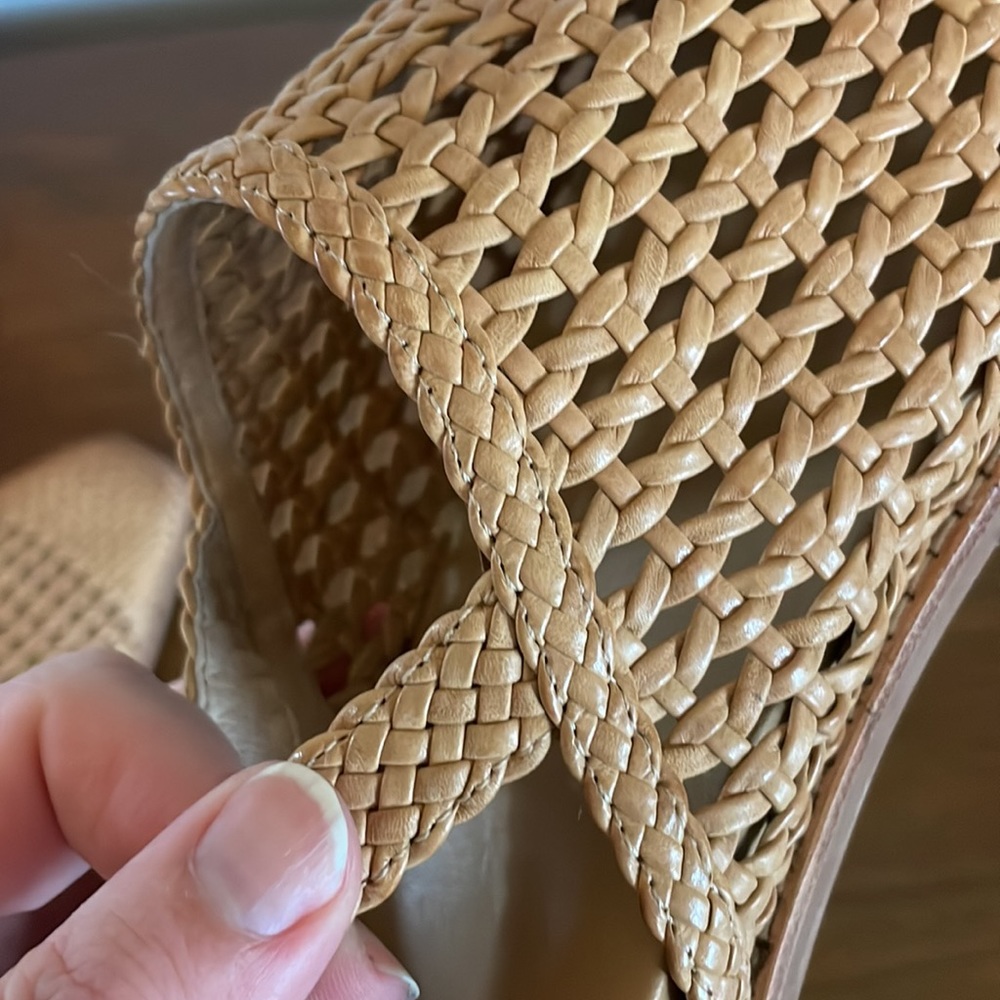 Bared woven leather sandals - women's size 10.5/11 (Euro 41) - Picture 5 of 6